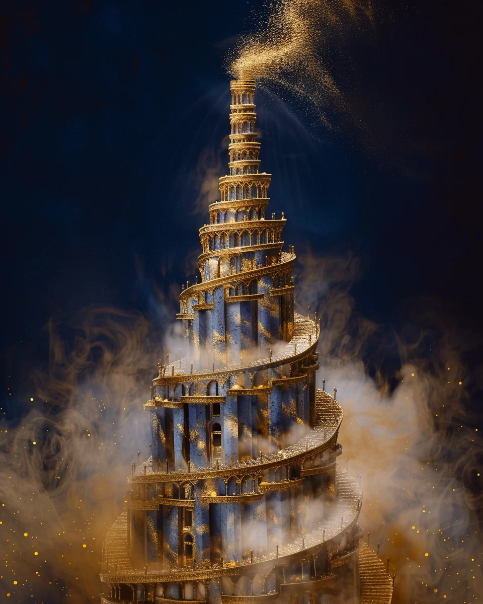 夜のドームに神話の塔がそびえる Mrs. GREEN APPLE BABEL no TOH — Babel rises again, told in the night.